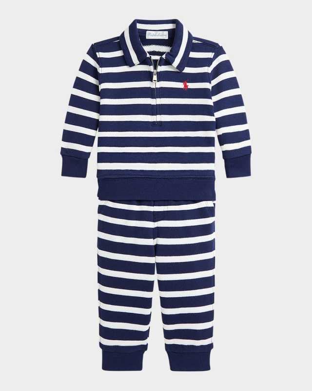 Boy's French Terry Pullover Top & Pants Set, Size 3M-24